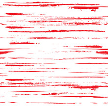 Vector Seamless Endless Textured Background From Red Ink Streaks On A White