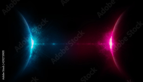 Cuadros en Lienzo spazio, pianeti comunicanti, nemesi, raggio di luce,