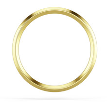 Gold Ring Frame Isolated On White Background - 3d Illustration