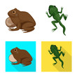 Vector design of wildlife and bog icon. Set of wildlife and reptile stock vector illustration.