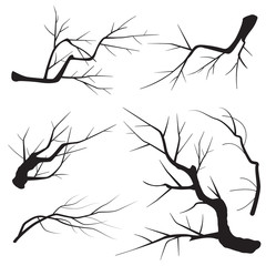 Wall Mural - Set of Tree Branches Silhouette