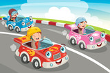 Children Racing With Funny Cars