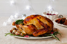 Christmas Dinner With Roast Turkey