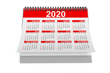 Aufkleber - 2020 Year Desktop Calendar. 3d Rendering
