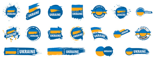 Wall Mural - Ukraine flag, vector illustration on a white background