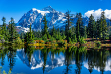 Picture Lake Reflection Of Mount Shuksan 