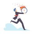 © topvectors - Man runs with a burning clock. Vector illustration.