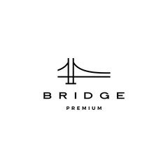 Wall Mural - bridge logo vector icon illustration line outline monoline