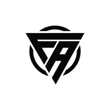 FA, AF Triangle Logo Circle Monogram Design Vector Super Hero Concept