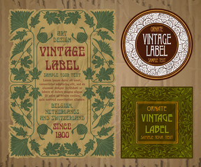 vector vintage items: cover Art Nouveau