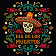 © rvvlada - Dia de los Muertos. Mexican sugar skull with letters and ornament