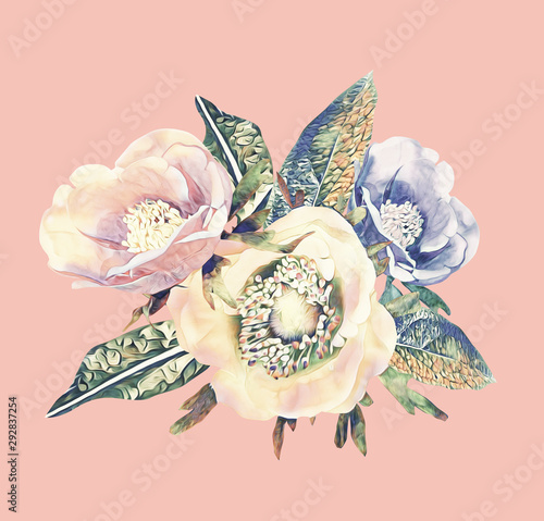 Anemone bouquet template.