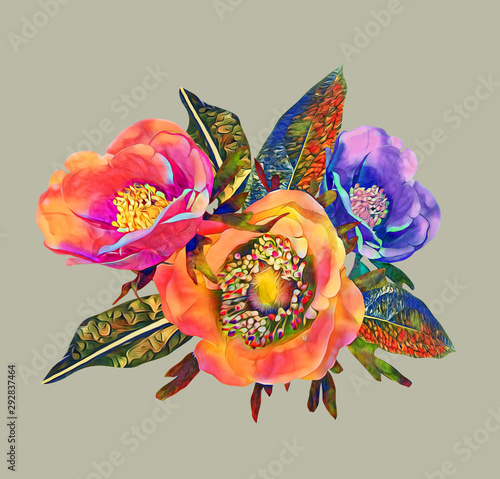 Anemone bouquet template.