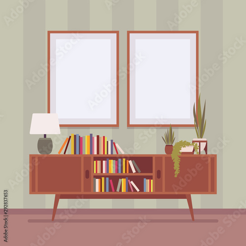 Featured image of post Empty Cabinet Cartoon - Vector cartoon illustration of empty cabinet with office furniture, computers and city landscape behind a window.