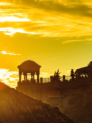 Wall Mural - Sunset over Varlaam monastery in Meteora, Greece