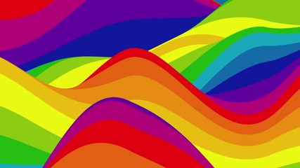 Wall Mural - looped animation. abstract colorful wavy background in bright rainbow colors. modern colorful wallpa