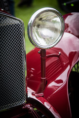 Headlight of a vintage classic car