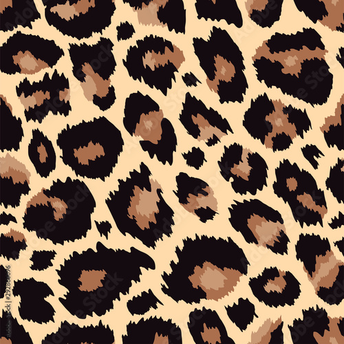 Cotton fabric Trendy leopard seamless pattern brown