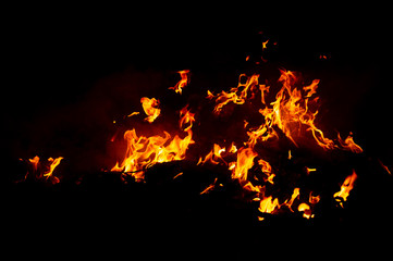 Flame of fire on a black background