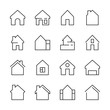 © ONYXprj - House icon. Web symbols buildings interior garage doors roof house vector linear template. House apartment, architecture residential home illustration