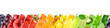 Leinwandbild Motiv Collage of color fruits and vegetables. Fresh ripe food