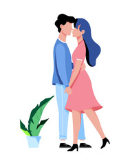 Wall Mural - Happy romantic couple standing