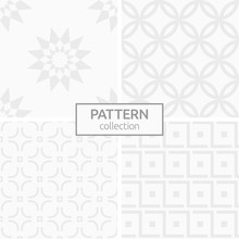 Set Of Four Abstract Geometric Seamless Patterns.