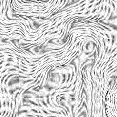 Fototapete - Abstract Background with Dotted Halftone Waves. Twisted Pattern with Dots. Vector Modern Optical Illusion Texture