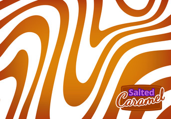 Leinwandbilder - Vector Bg with Flowing Salted Caramel. Abstract Sweet Texture. Background for Packaging Design and Advertisement