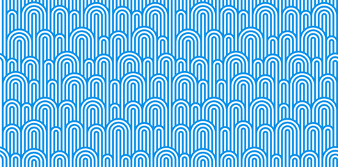 Poster - Abstract Seamless Pattern with Blue and White Waves. Background with Waves of Water. Vector Decorative Ornament