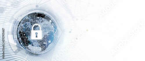 Fotomural internet digital security technology concept for business background