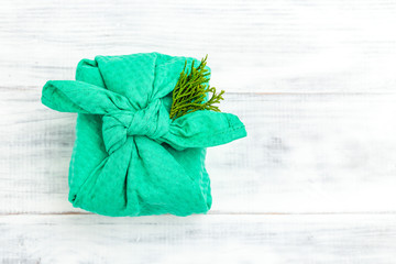 Wrapping Gift With Sustainable Japanese Furoshiki Wrapping Techinique.