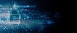 © kras99 - internet digital security technology concept for business background. Lock on circuit board