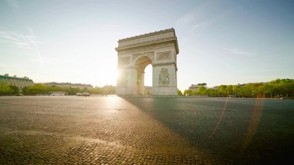 Poster - Triumphal Arch at sunrise, Paris, France