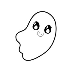 Canvas Print - funny halloween ghost on white background