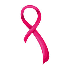 Poster - breast cancer ribbon on white background