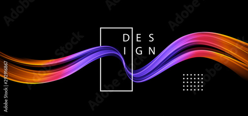 Fotomural Abstract colorful vector background, color flow liquid wave for design brochure, website, flyer