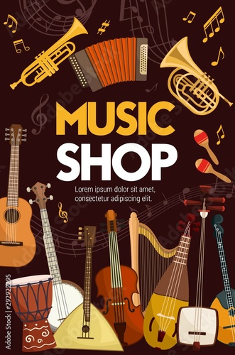Dekoracja na wymiar  sklep-muzyczny-folkowe-instrumenty-muzyczne-zespolu-dzwiekowego-sound
