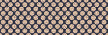 Daisy Moody Polka Dot Seamless Border Pattern. Modern Ditsy Tiny Flower Circle Ribbon Trim . Floral Spotty Dark Fashion Packaging Background. Trendy Purple Daisies Confetti Style. Blended Edging Eps10