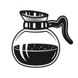Coffee glass pot vector monochrome illustration