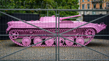 Pink Tank Behind The Fence