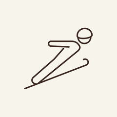 Wall Mural - Skier line icon