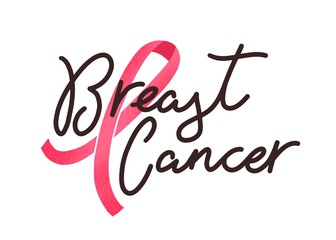 Wall Mural - Breast cancer handwritten lettering