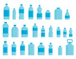 Set of plastic bottles for water