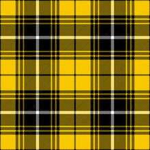 Yellow, Black And White Tartan Plaid. English Textile Pattern. 