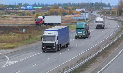  trucks goes on the highway