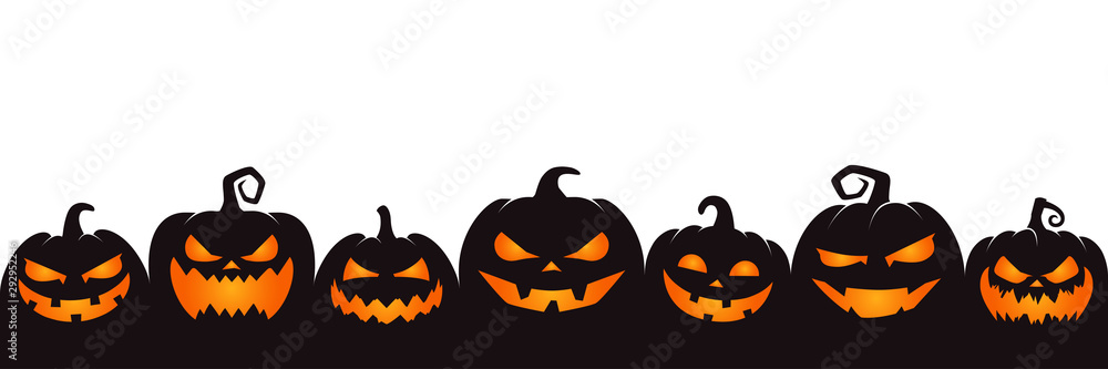 halloween pumpkin on white background - obrazy, fototapety, plakaty 