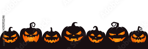 Fotomural halloween pumpkin on white background