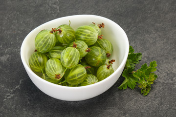 Fresh ripe green sweet gooseberry