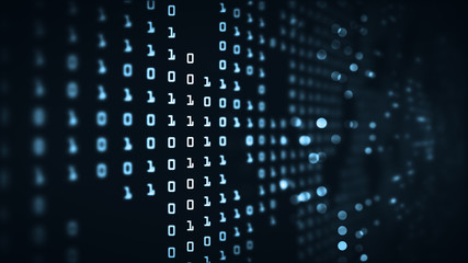 Abstract technology big data binary code futuristic background concept.